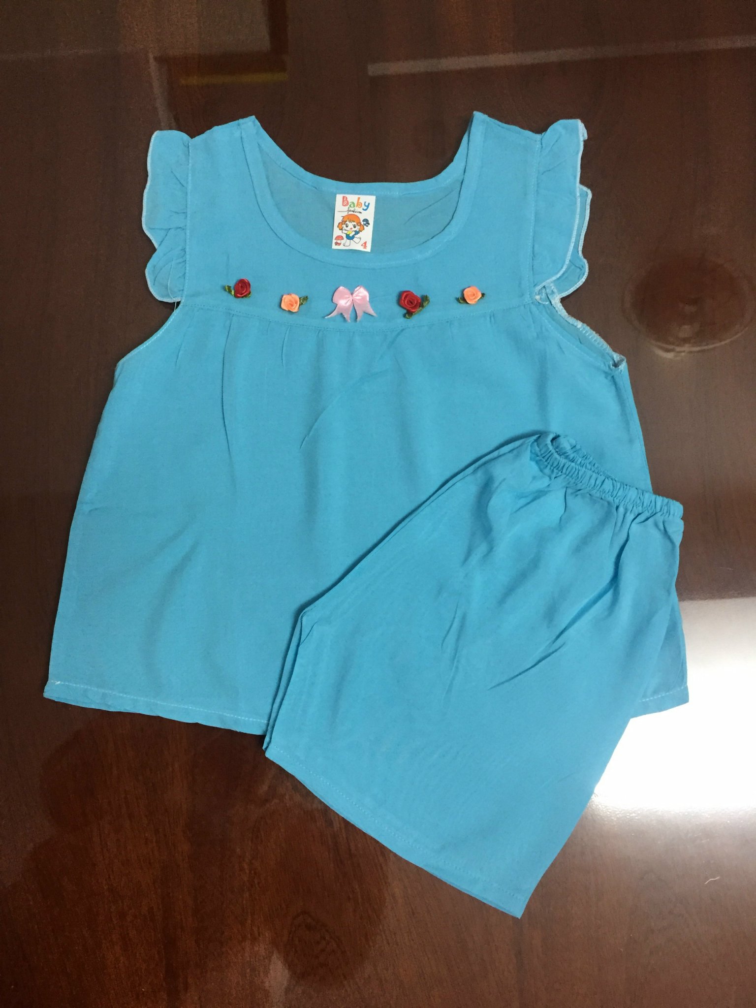 [HCM]Combo 4 bộ tôn thái quần đùi bé gái <10kg