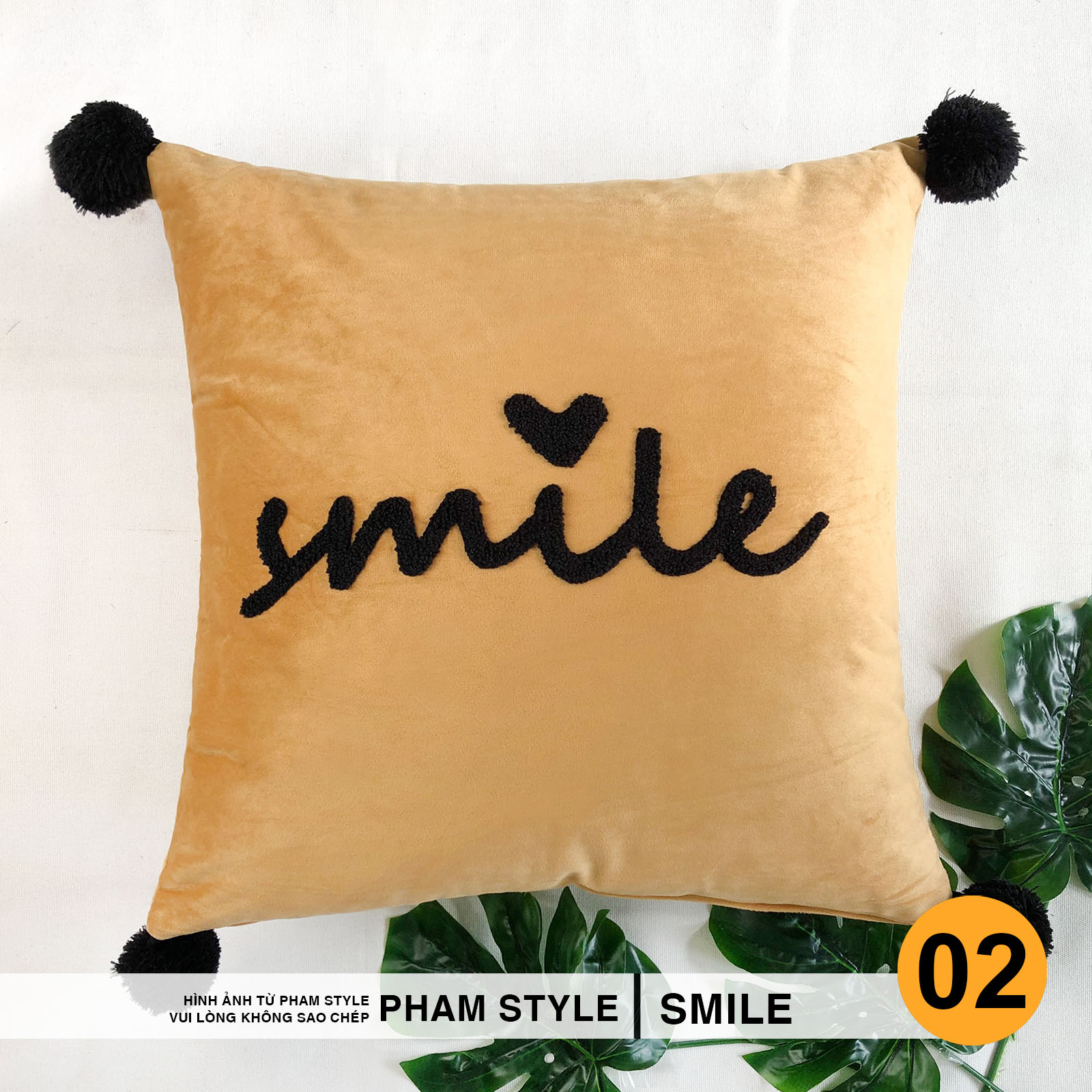 Gối Sofa Trang Trí SMILE (45x45cm)