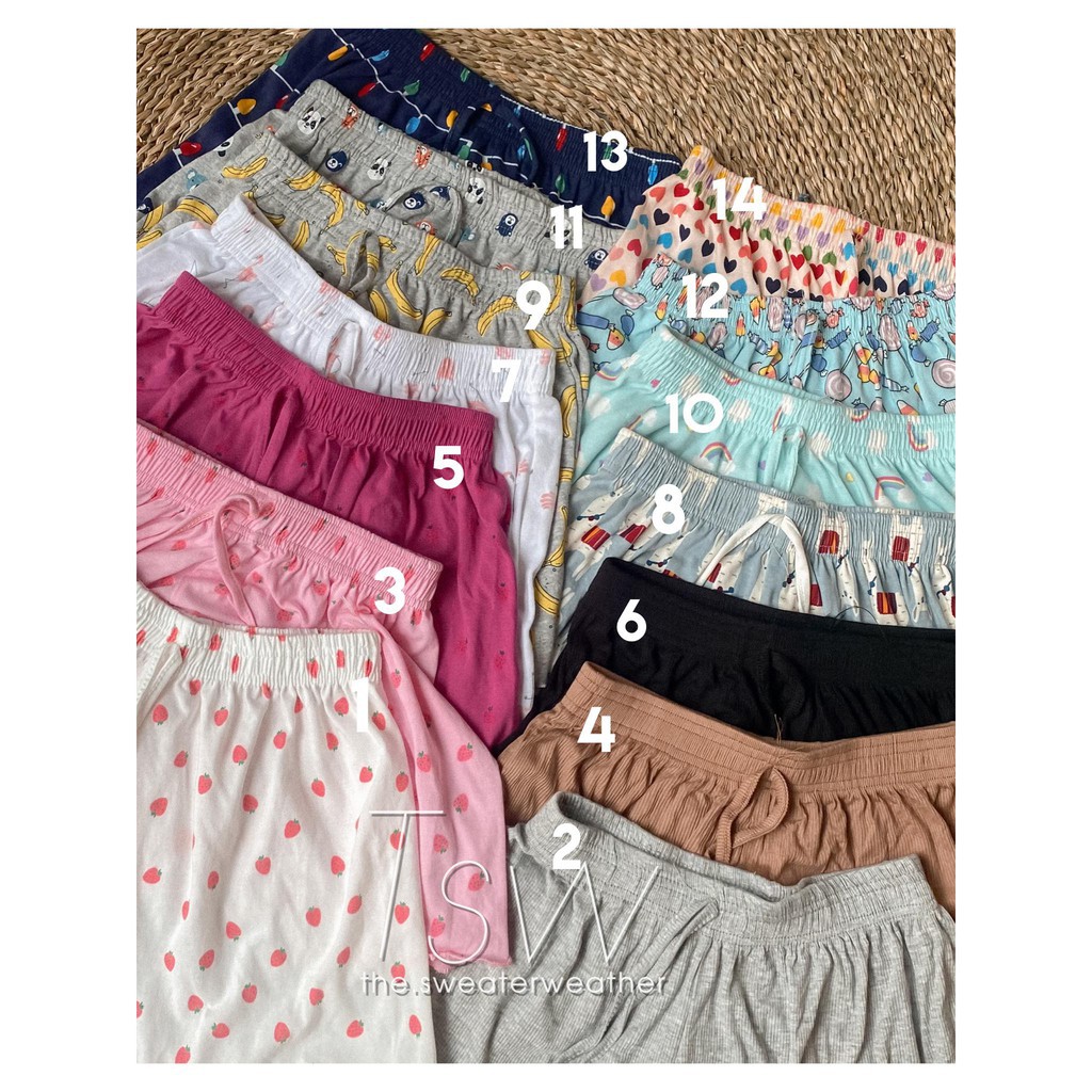 Quần đùi cotton thái nhiều HỌA TIẾT cho bạn nữ