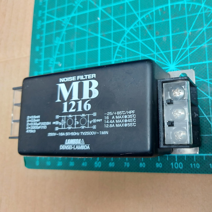 Lọc nguồn noise filter DENSEI LAMBDA model MB-1216, 250V/16A.
