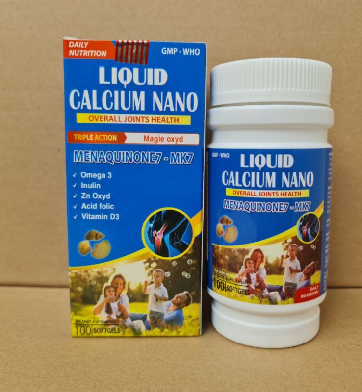 [HCM]LIQUID CALCIUM NANO bổ sung Canxi giúp phòng chống còi xương tăng cường phát triển hệ xương hộp 100 viên chính hãng