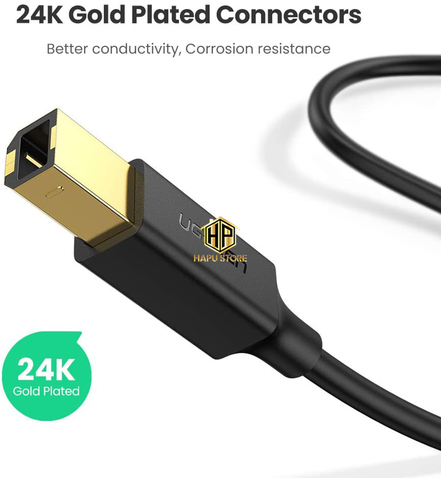 Cáp máy in dài 1.5m đến 5M chuẩn USB 2.0 Ugreen chính hãng - Hapustore