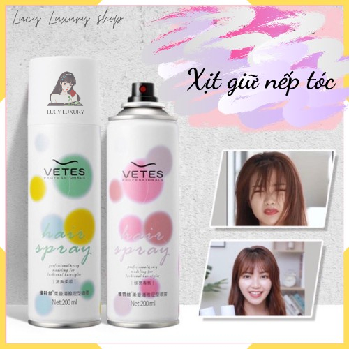 Xịt Giữ Nếp Tóc/Cố Định Tóc VETES tạo kiểu tóc nội địa Trung