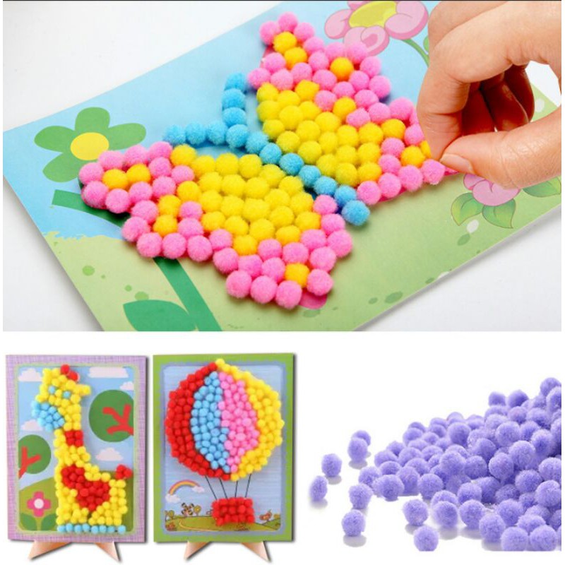 [HCM]Tranh dán pom pom cho trẻ