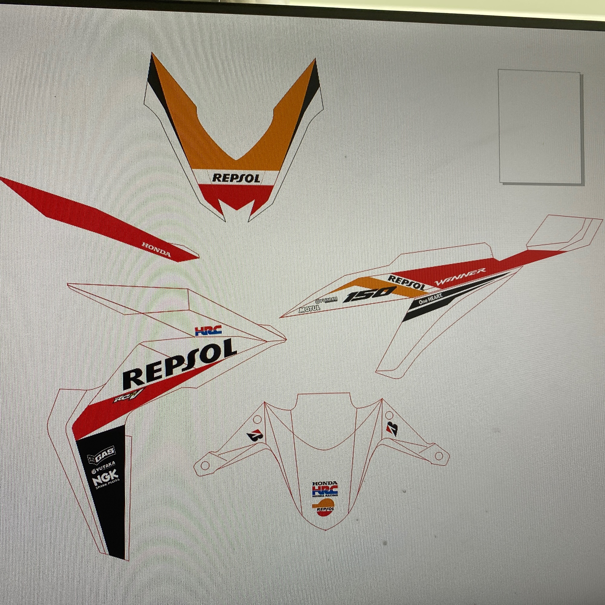 Tem rời Winner Repsol dán xe trắng bong tróc
