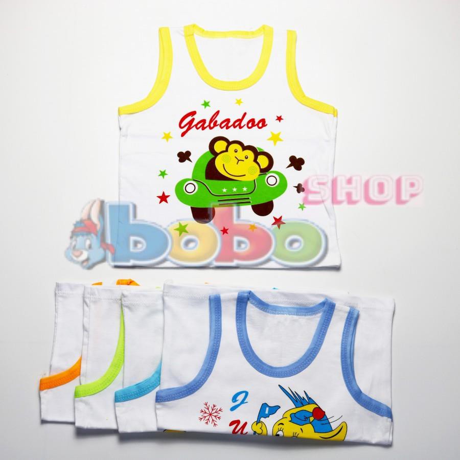 SET 5 Áo ba lỗ trắng viền màu Susu cho bé