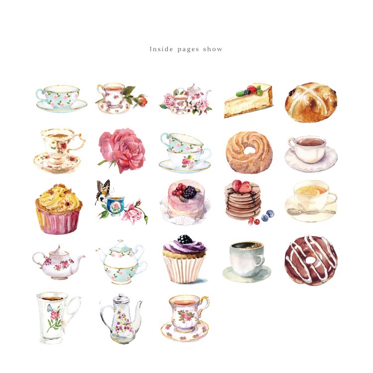 ☕️ Hộp 46 sticker nhãn dán Break Time (Love Coffee) trang trí Scrapbook