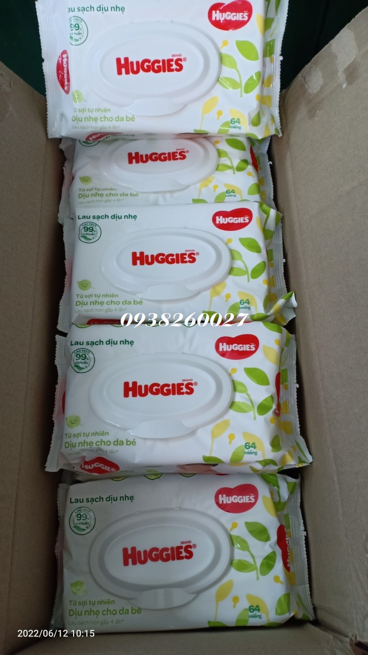 Khăn ướt Huggies không mùi 64 tờ