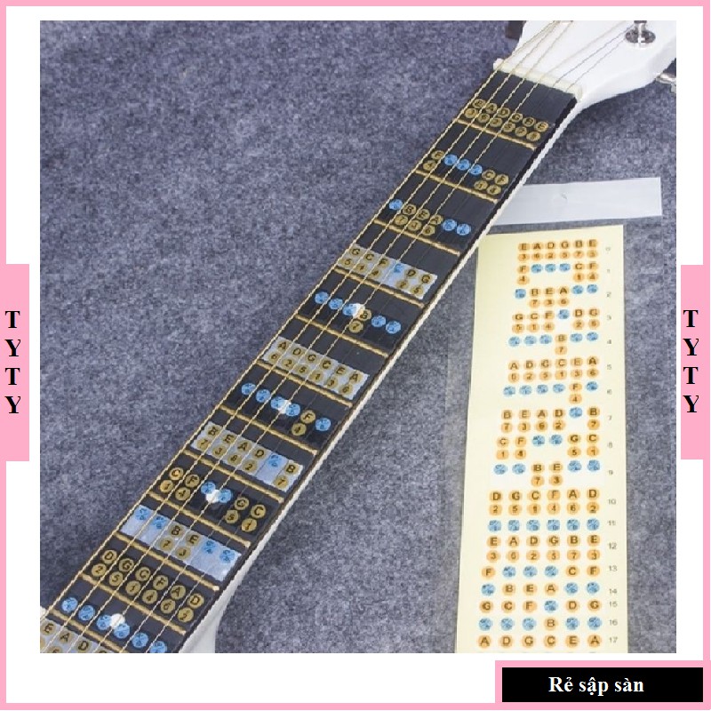 Sticker dán nốt nhạc trên cần đàn guitar TYTYmusic