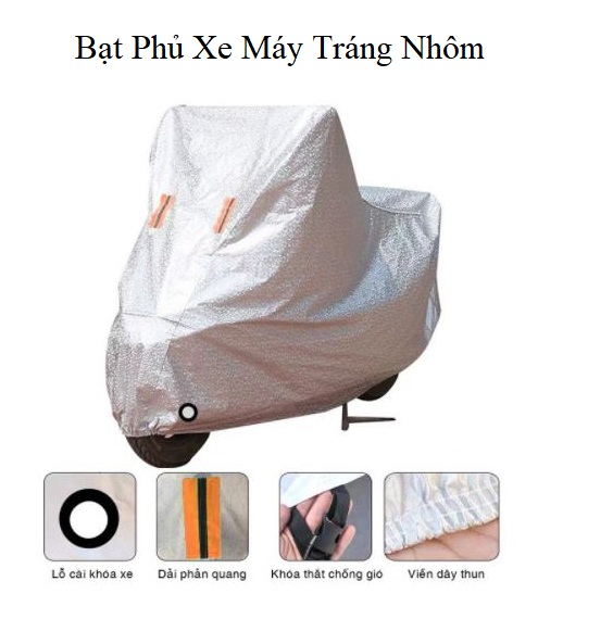 Bạt Phủ Xe Máy Tráng Nhôm Cao Cấp