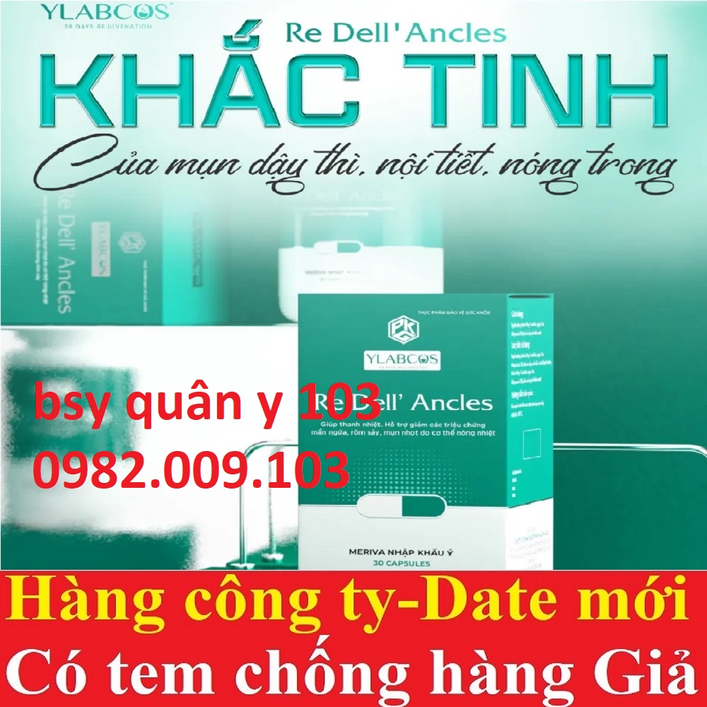 Viên uống ngừa mụn Re Dell' Ancles Ylabcos Dr Lacir Drlacir giảm mụn giảm ngứa thanh lọc cơ thể