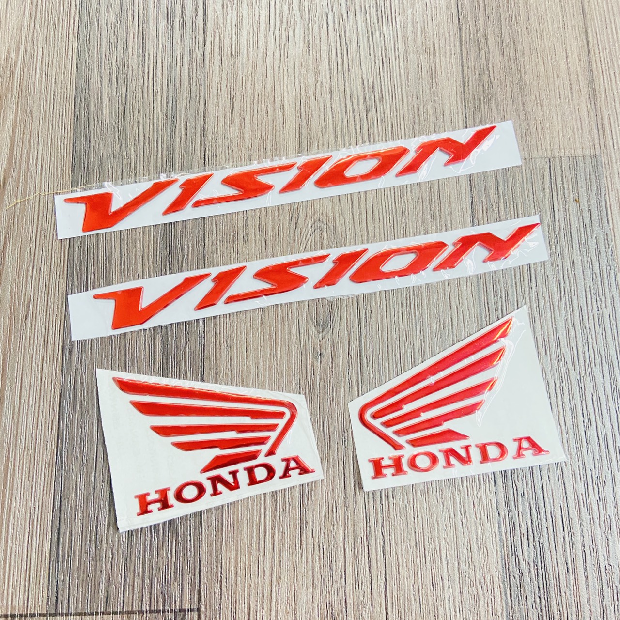 Tem chữ xe vision, tem cánh chim honda nhựa dẻo nổi cao cấp như tem zin