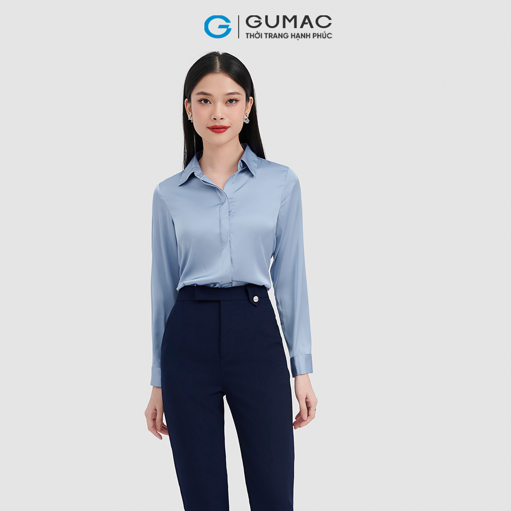 Áo sơ mi nẹp che thời trang GUMAC AC10041