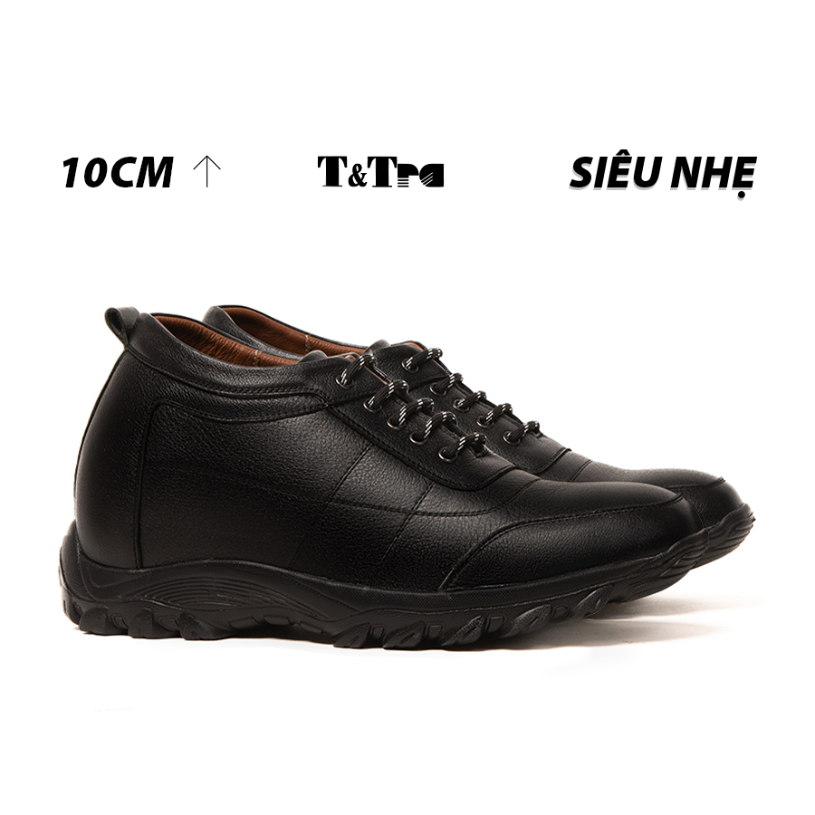 [10CM] Giày Nam Đế Cao T&Tra T37 Đen - Nhẹ Hơn và Ít Dốc Hơn