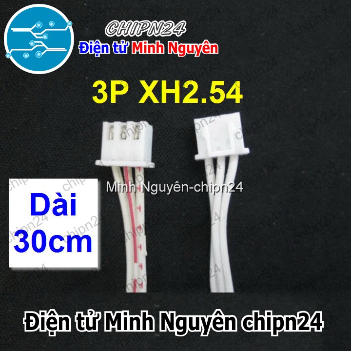 [3 sợi] (P23) Dây bẹ trắng 3P XH2.54mm 2 đầu cắm dài 30cm - HH001132