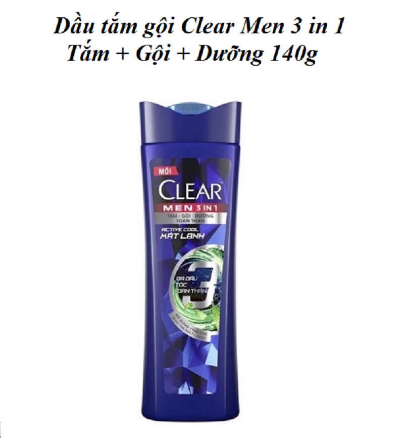 Dầu gội Clear men Bạc hà mát lạnh 140g ( hàng khuyến mãi)