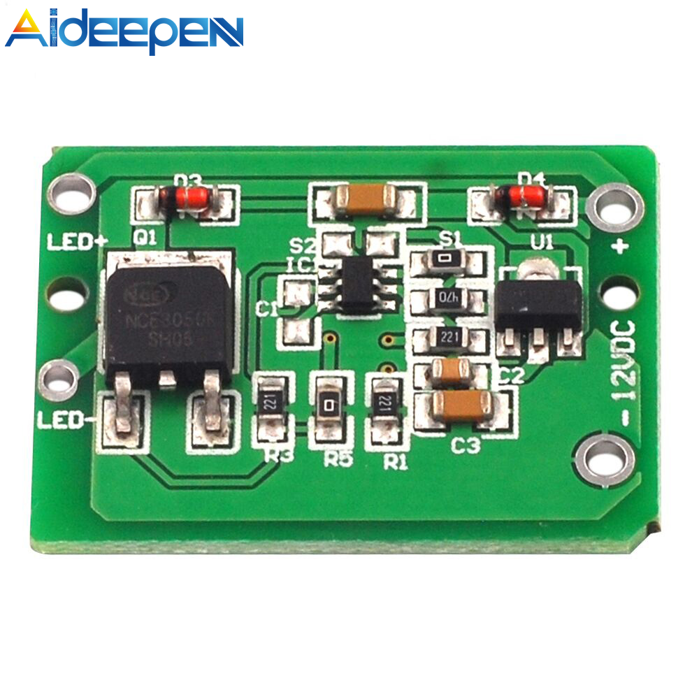 Original Aideepen 12V Capacitive Touch Switch Sensor Module Push Button Touching Key Module Jog Latch With Relay DC 6-20V 3A TTP223 module
