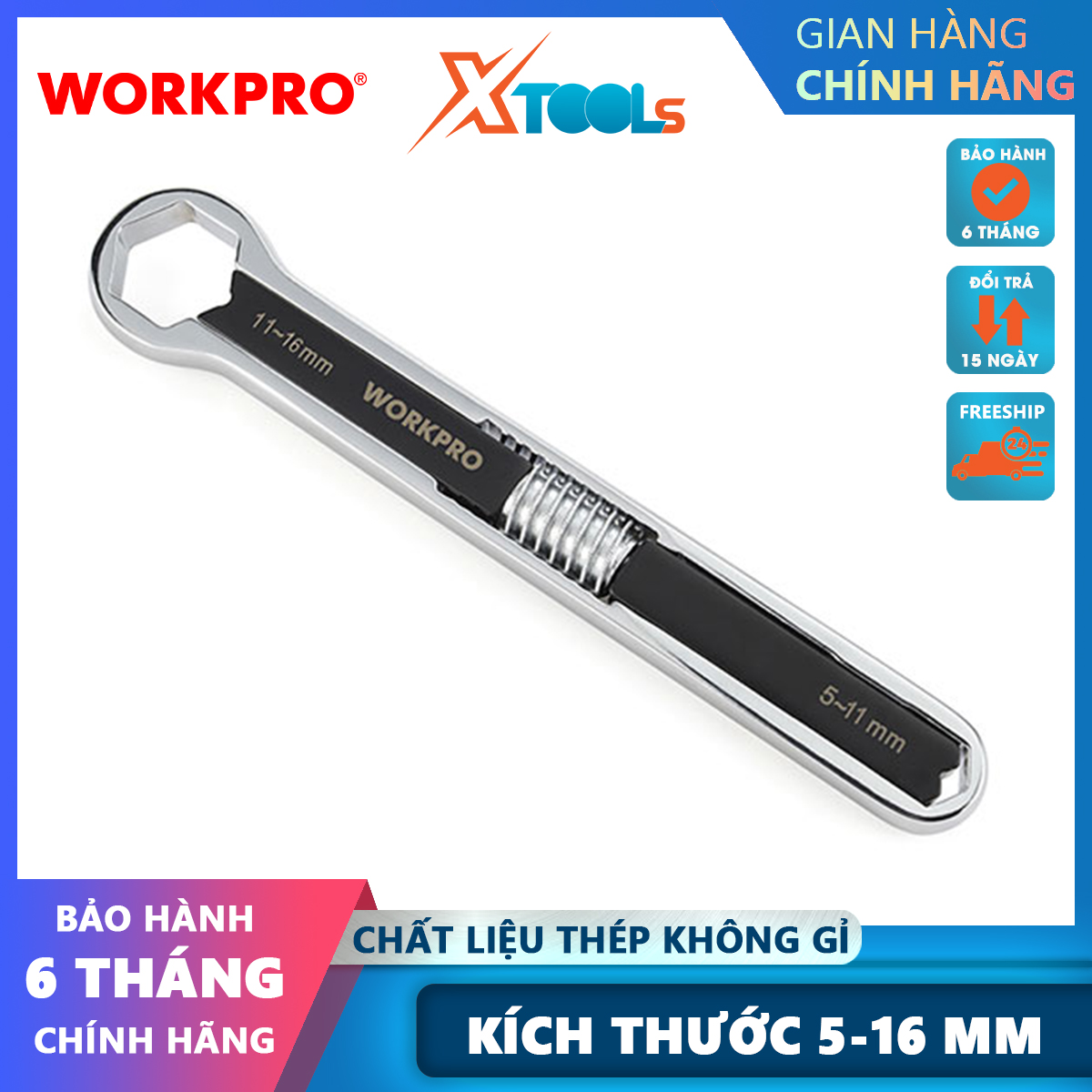 Cờ lê đa năng 5-16mm Workpro