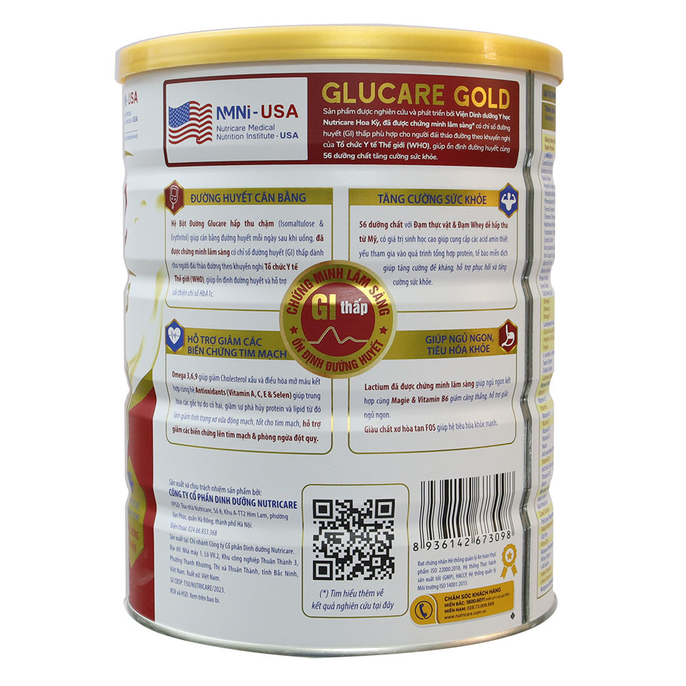 Sữa bột GluCare Gold 850g cho người tiêu đường