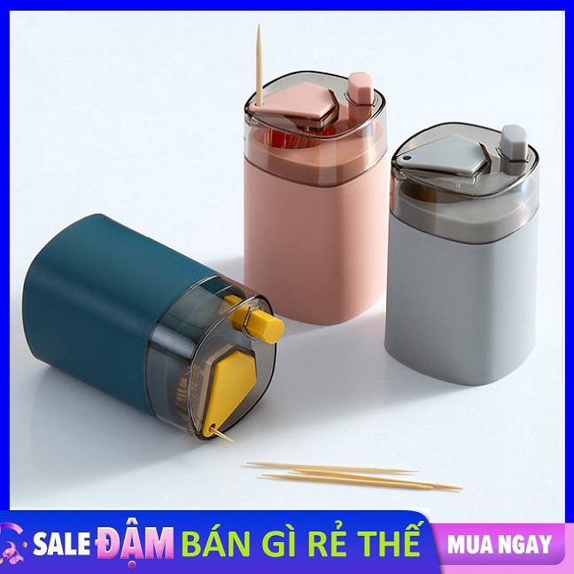 Hộp đựng tăm tự động, hũ đựng bộ đồ ăn, tăm sợi lúa mì / hộp lọ đựng tăm xỉa răng tự động thông minh