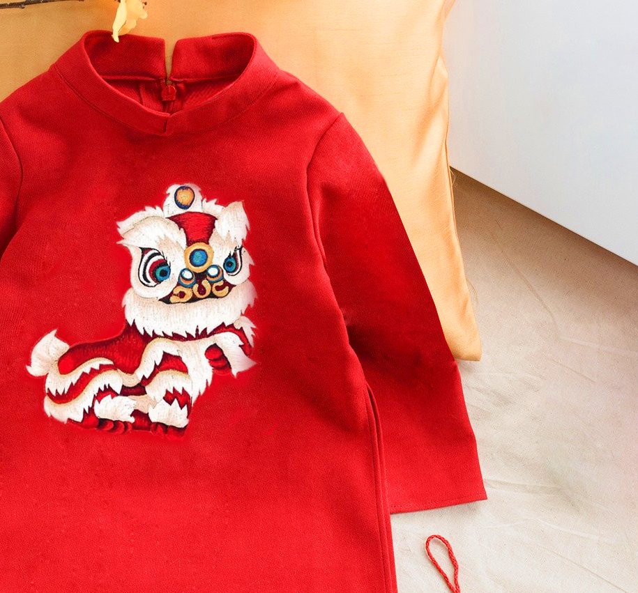 Áo Dài Thêu Kỳ Lân Cho Bé Trai