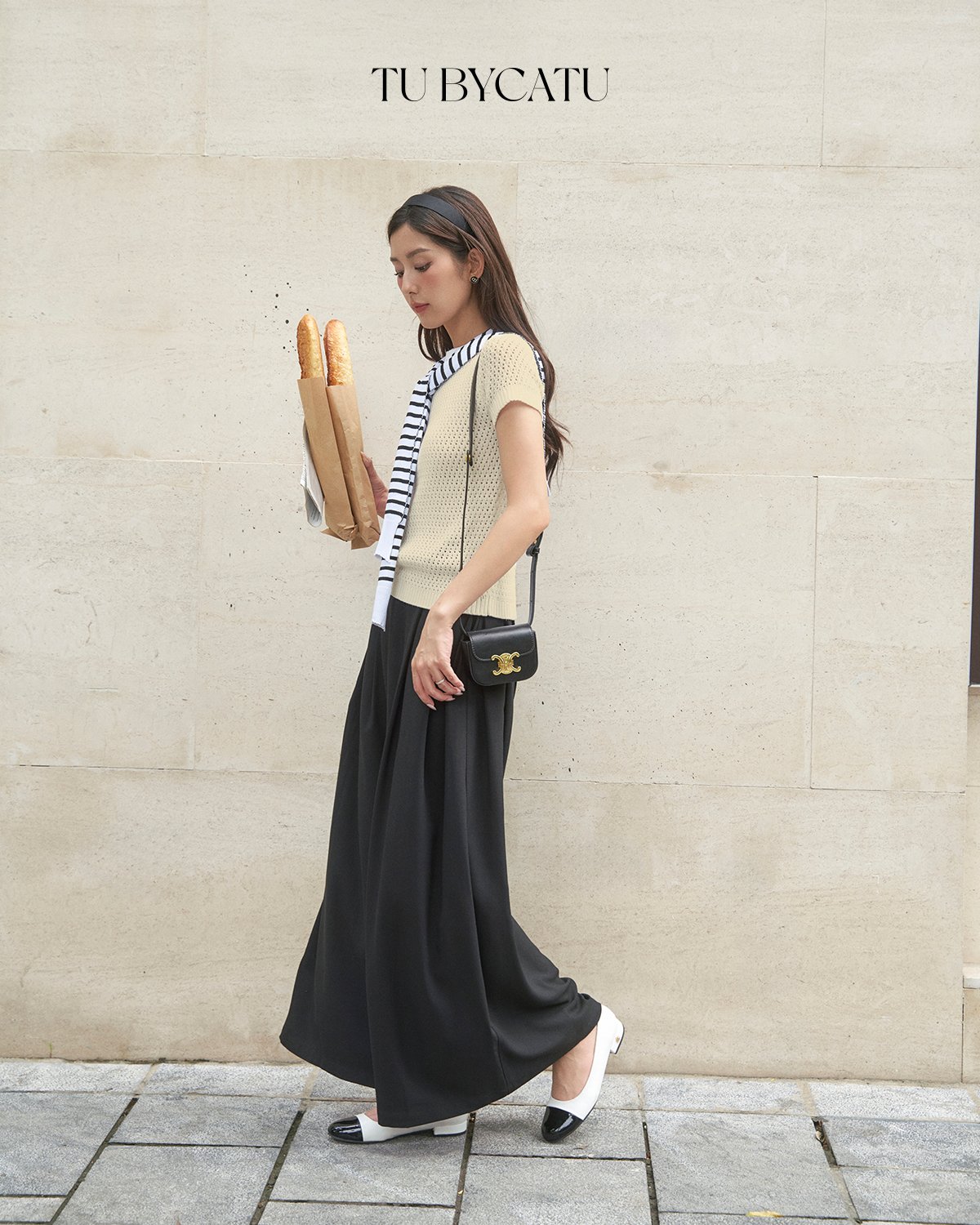 TUBYCATU | Áo len ren lỗ cổ tròn basic knit top nhiều màu