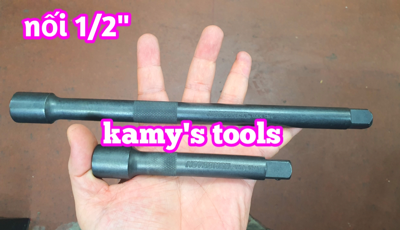 Cần nối, khúc nối tuýp 1/2 inch hotssman 75mm 125mm 250mm xi đen, cần tuýp nối 1/2