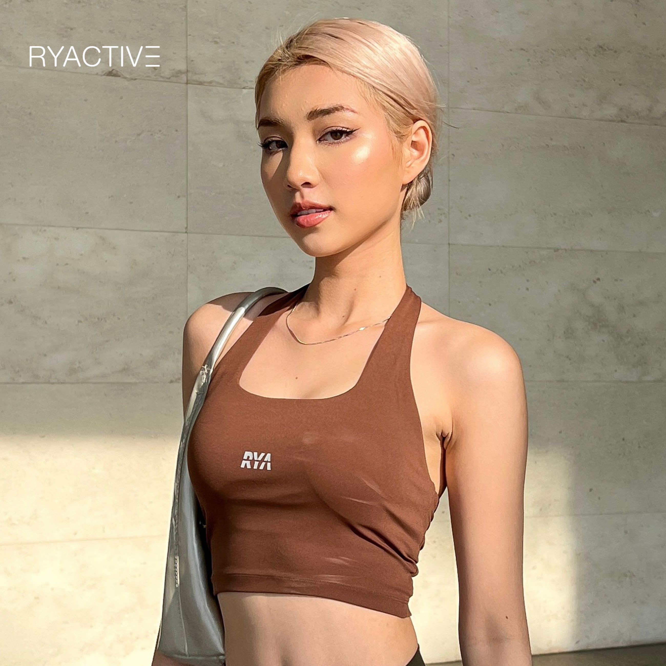 Áo ngực thể thao RYACTIVE - BE ACTIVE SPORTBRA Oak Brown