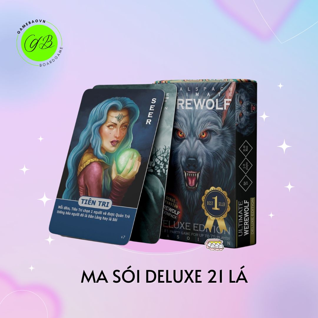 Combo 2 bộ bài Ma sói Characters và Ma sói Deluxe 21 lá