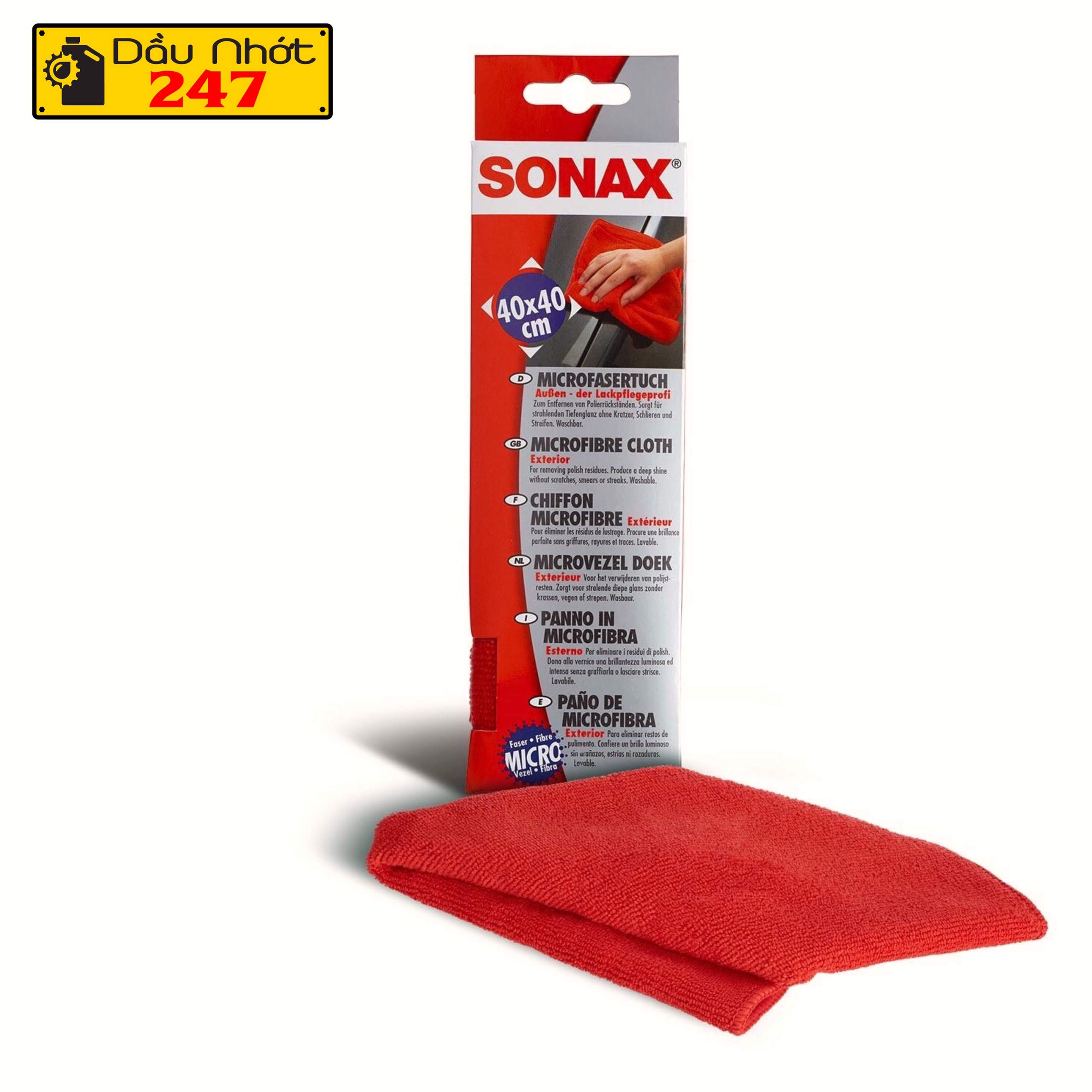 Khăn lau xe siêu sợi Sonax Microfibre Cloth (40cm x 40cm)