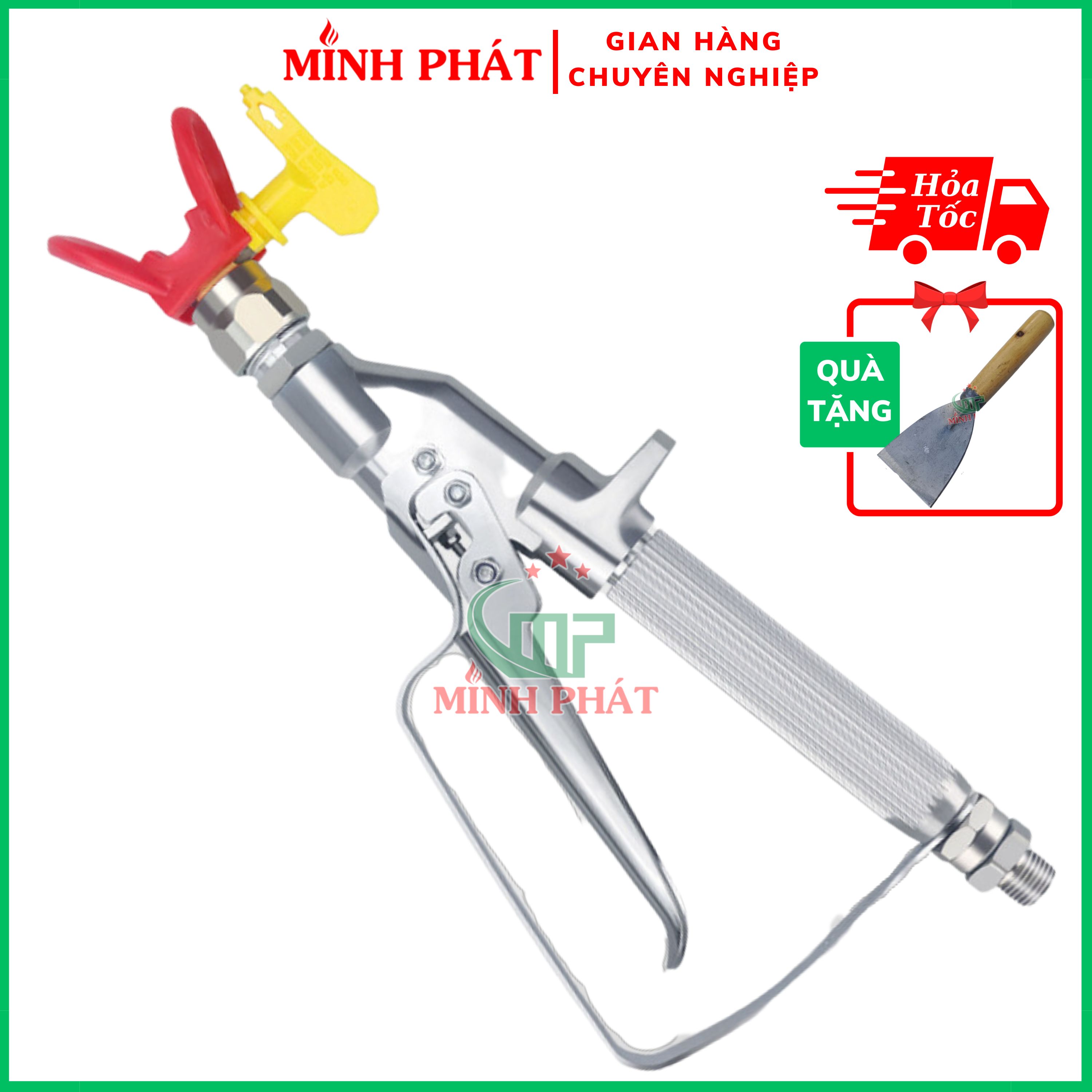 Súng phun sơn trần thẳng minh phát , súng phun sơn trần cao áp, súng phun thẳng cao cấp minh phát