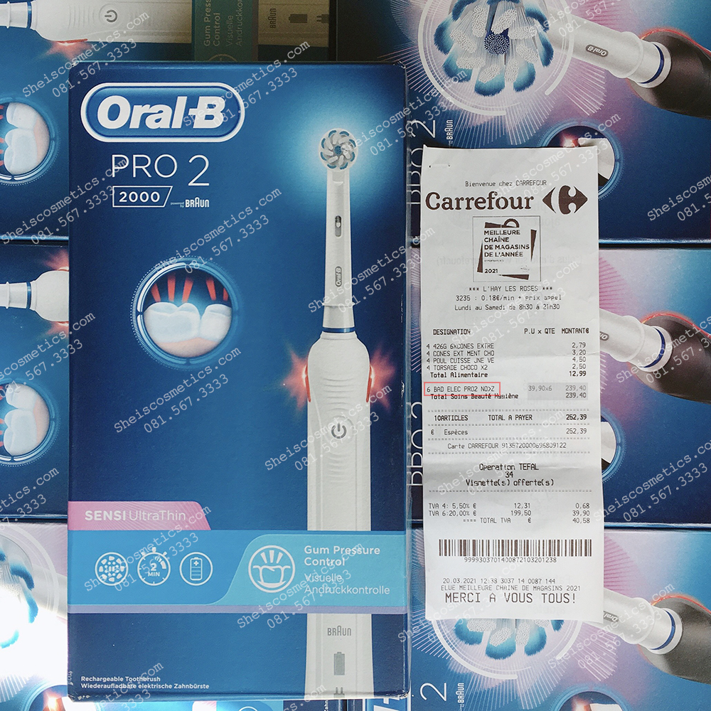 [SẴN] Bàn chải điện ORAL-B BRAUN PRO 2 2000 (Bill Pháp)