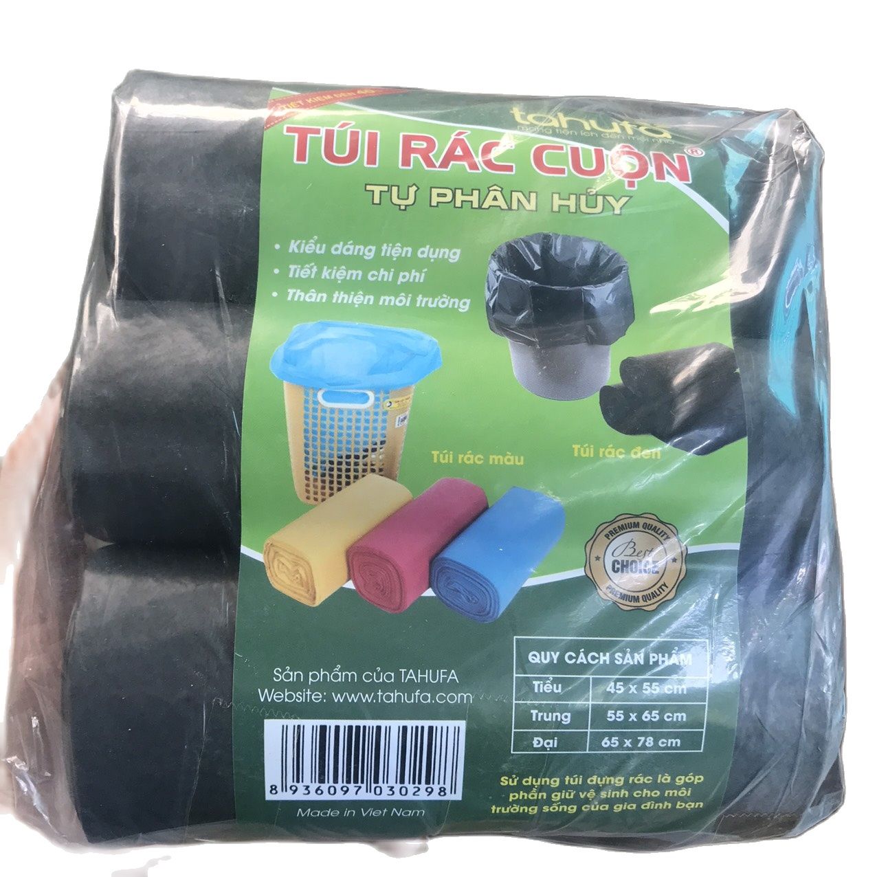 Combo 3 túi đựng rác tự phân huỷ tahufa
