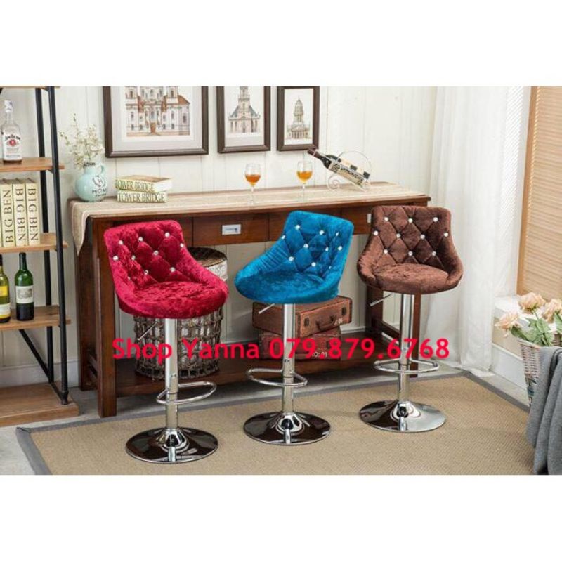 Ghế Quầy Bar Cao Cấp - Ghế Nhung