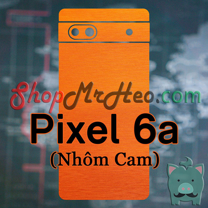 Skin Dán Mặt Sau Lưng Google Pixel 6a (Carbon, Hình Hộp, Nhám, Vân Da, Nhôm Xước)
