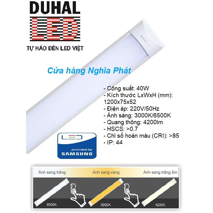 Đèn ốp trần led đổi màu chụp mica duhal 40w - 1m2