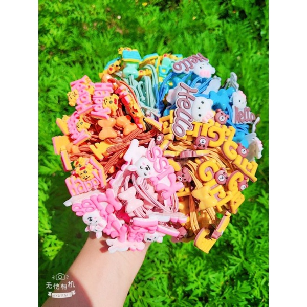 Set 5 Dây cột tóc 2 charm to dễ thương