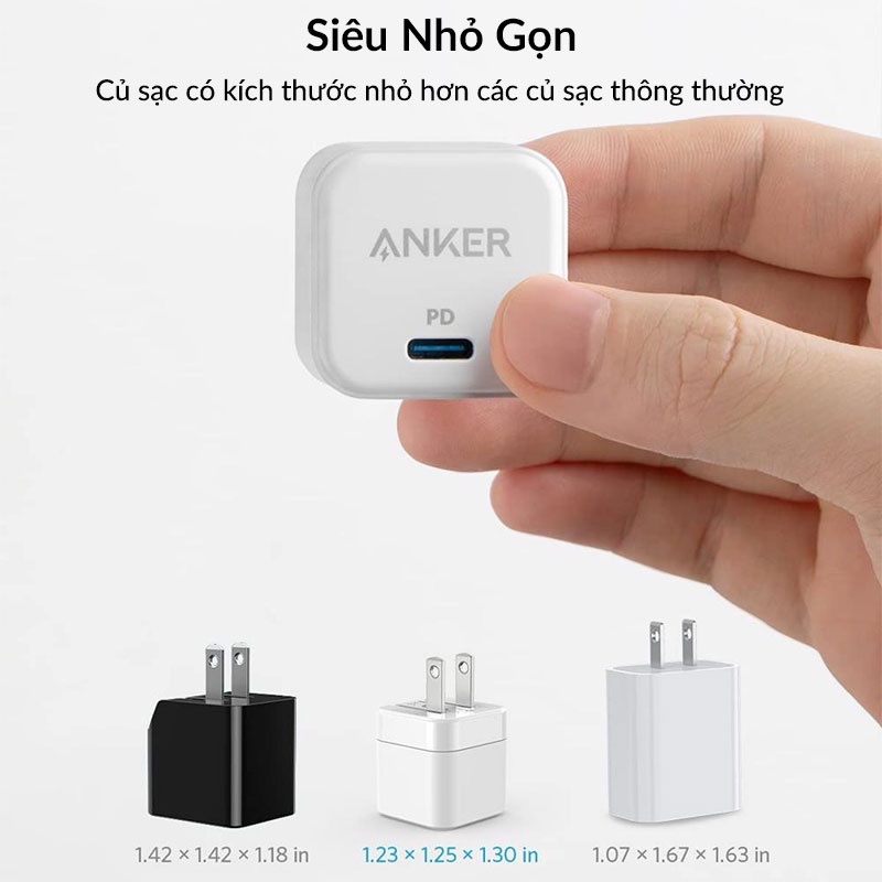 Củ Sạc Anker PowerPort 3 PD Cube 20w - A2149 (Bảo Hành 18T)