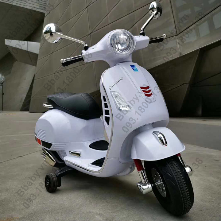 Xe máy vespa q618 trẻ em, xe máy điện cho bé mẫu mới nhất với 2 động cơ