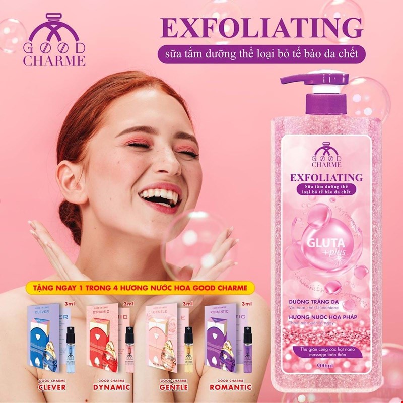 (tặng nước hoa) Sữa Tắm Tẩy Tế Bào Da Chết Charme Exfoliating