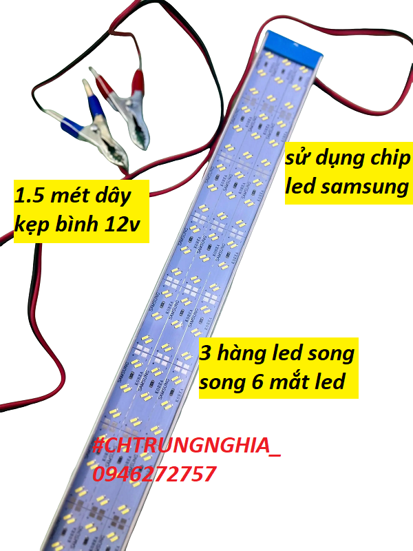 Đèn led kẹp bình 12v tiết kiệm điện 50cm 1 mét