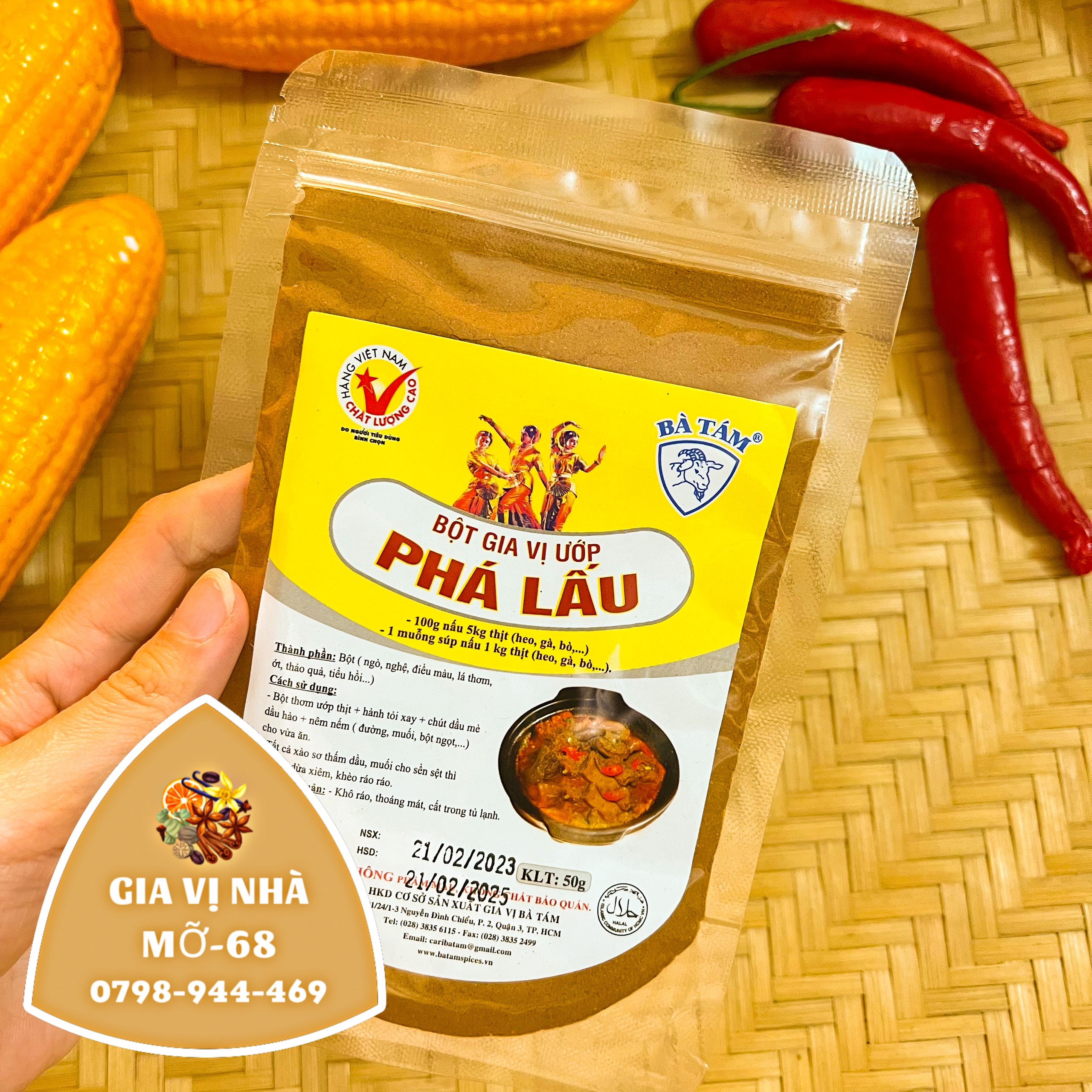 BỘT GIA VỊ PHÁ LẤU HIỆU BÀ TÁM - GÓI 50GR