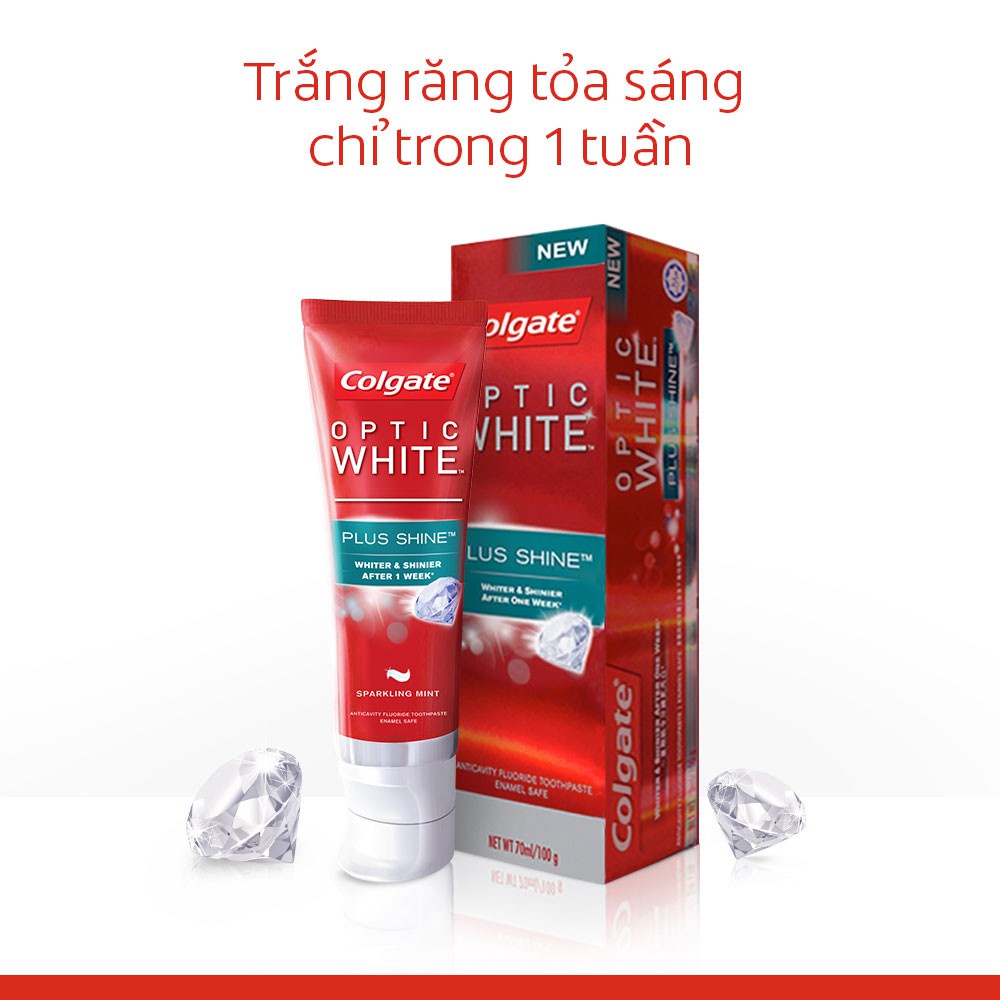 Kem Đánh Răng Colgate Optic White Plus Shine Làm Trắng Sáng Răng 100G