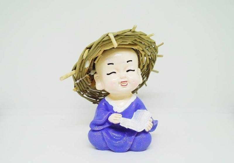 Bộ 4 Chú Tiểu Cầm Kỳ Thi Họa Đội Nón Rơm