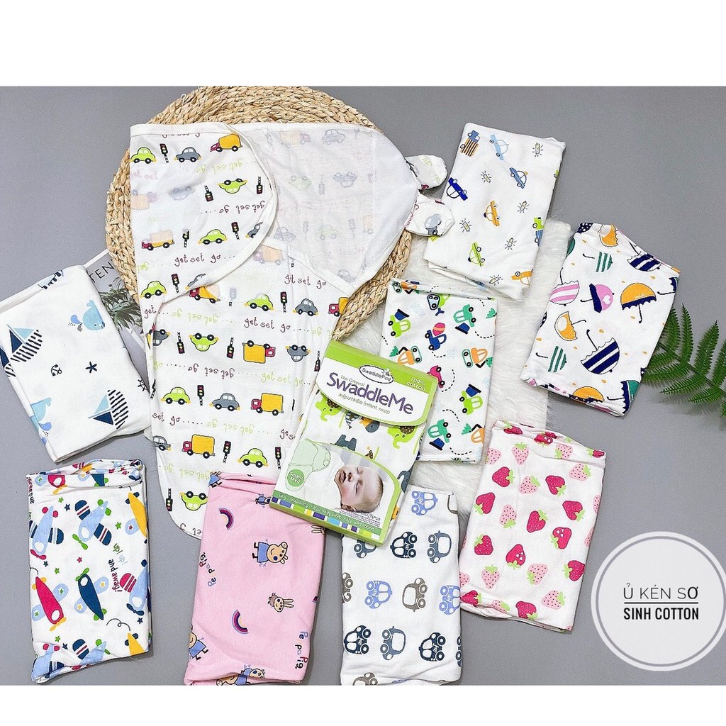 Khăn quấn ủ kén cho bé sơ sinh chất cotton, quấn kén cho bé dễ ngủ _swaddleme