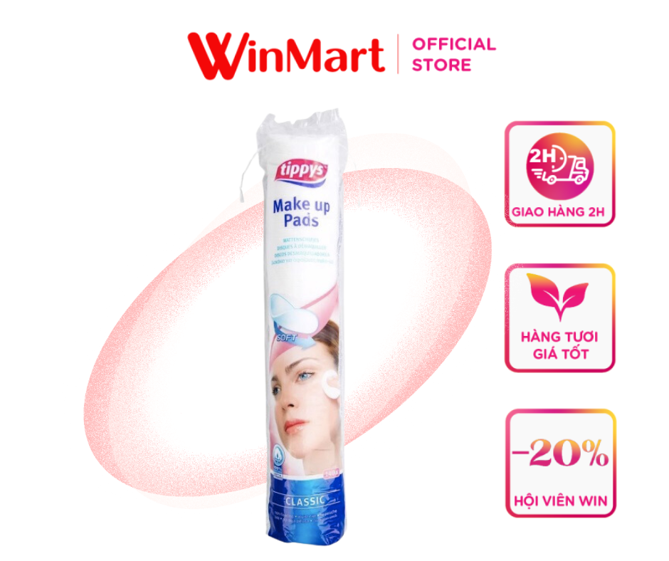 [Siêu thị WinMart] - Bông Tẩy Trang Tippys Classic (80 Miếng)