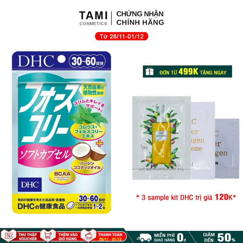 Viên uống giảm cân DHC Nhật Bản chiết xuất húng chanh và dầu dừa thực phẩm chức năng giảm cân an toàn hiệu quả gói 30 ngày TA-DHC-FOR30 nhập khẩu
