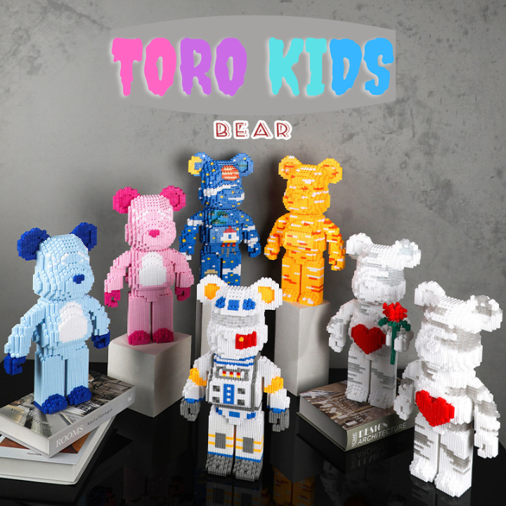 Mô hình lắp ráp gấu bearbrick cỡ lớn 36 cm, Đồ chơi lắp ráp