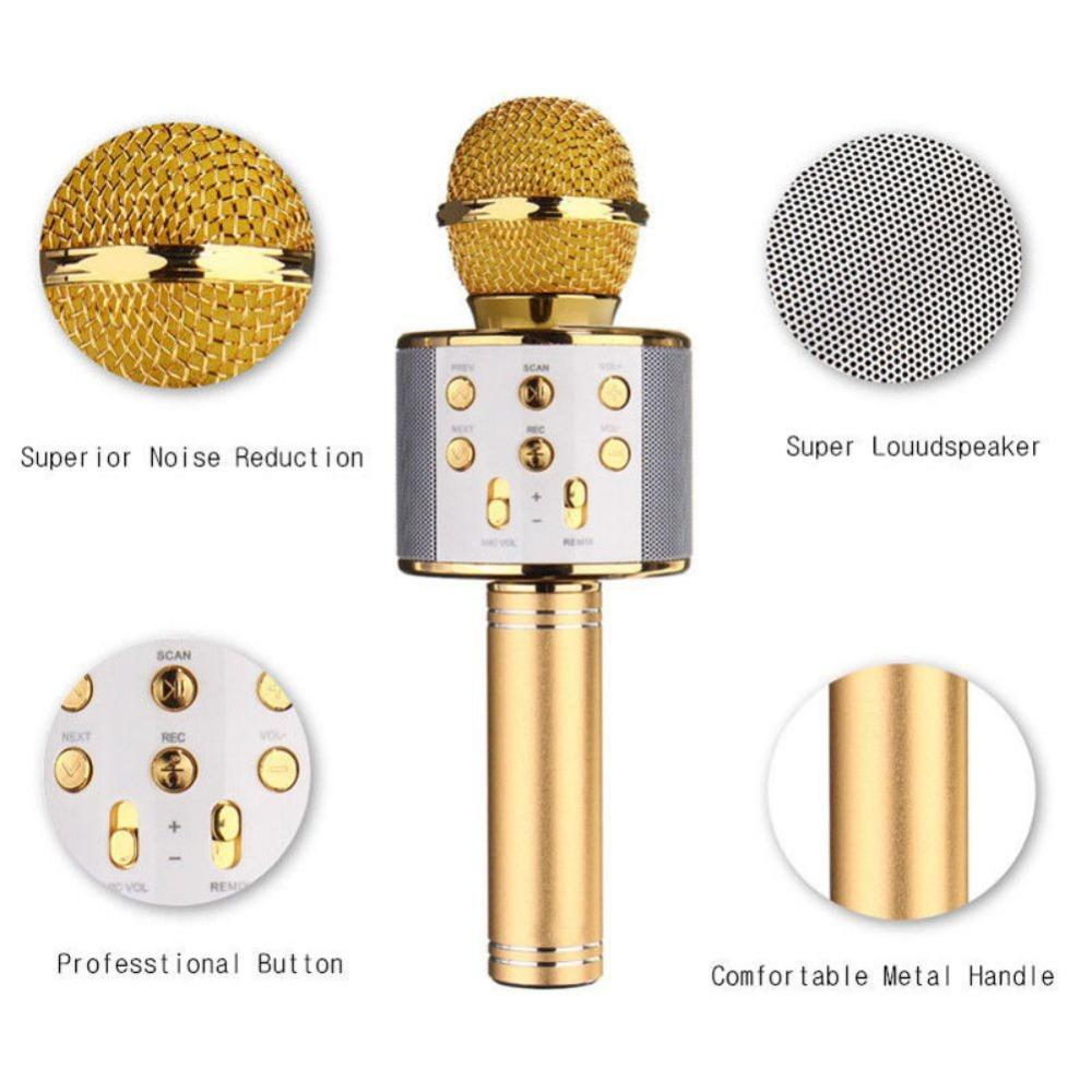 Mic Kèm Loa Bluetooth WS-858 Đa Năng 6 in 1