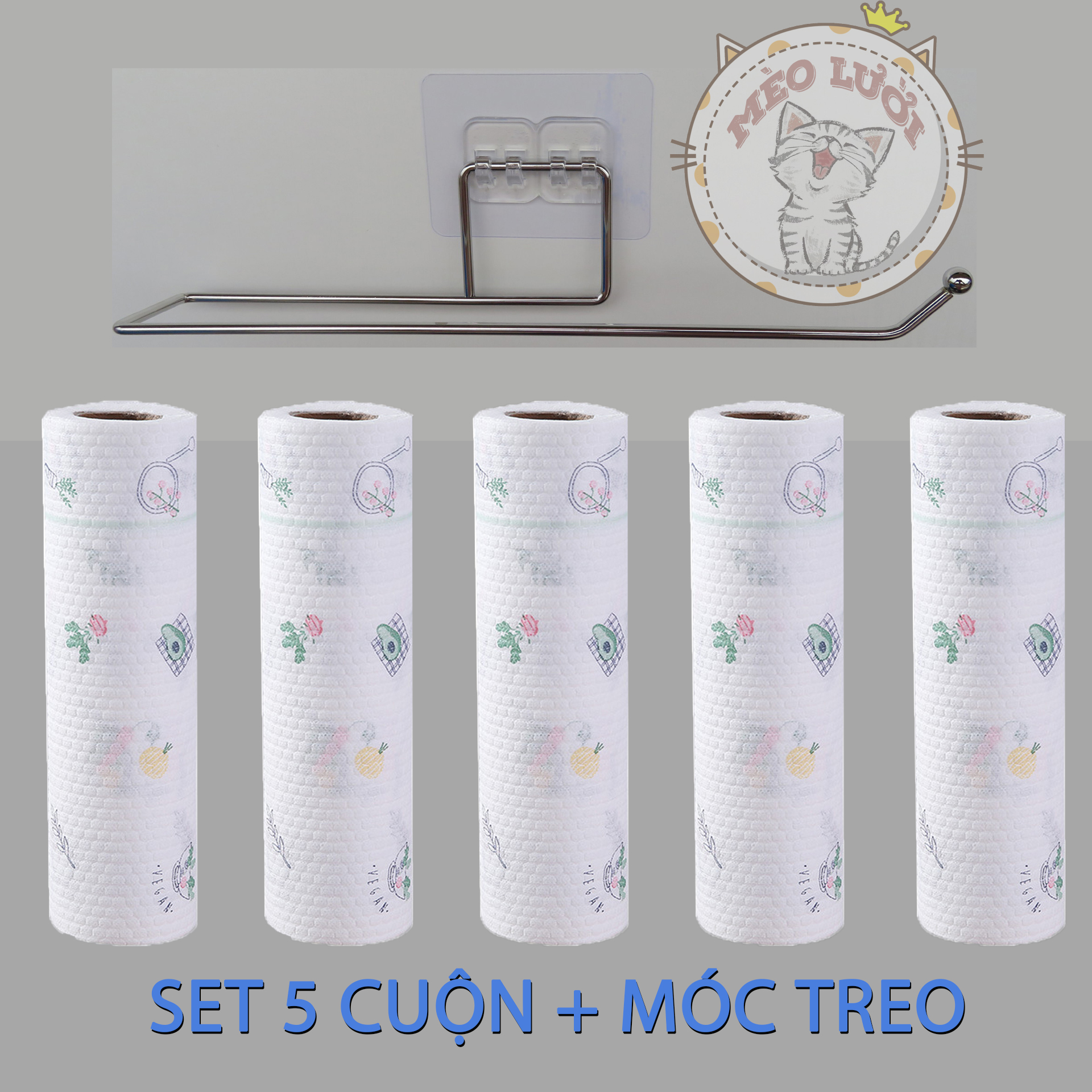 Cuộn khăn giấy vải đa năng - giấy lau bếp - giấy lau tay cuộn trắng có thể giặt được